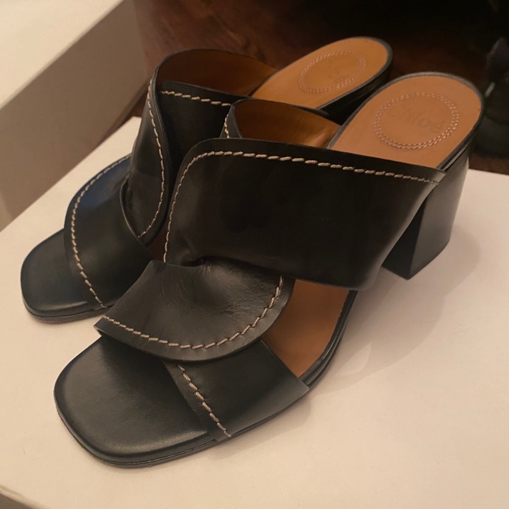 Chloe Block Heel Mules
